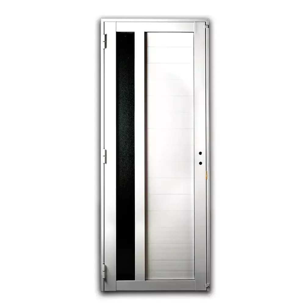 PUERTA DE ALUMINIO 36mm VIDRIO LATERAL.